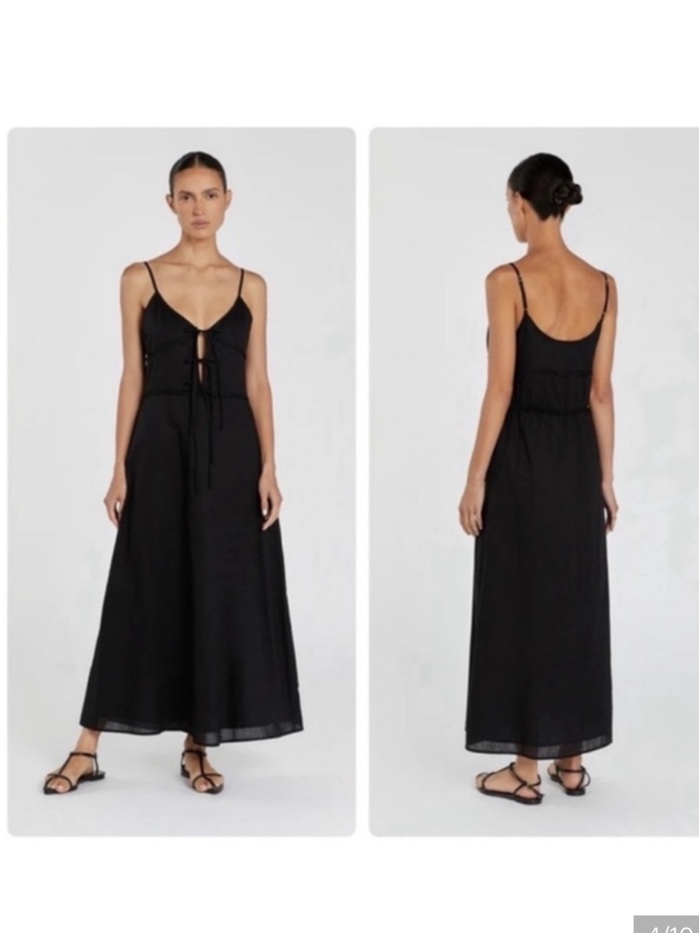 Dissh Mimi Midi Linen Tie-Front Midi Dress